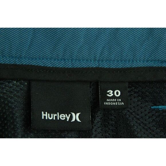 Nike x Hurley Flat Front Shorts Blue Nylon Stretch Mens Size 30 - Picture 6 of 7